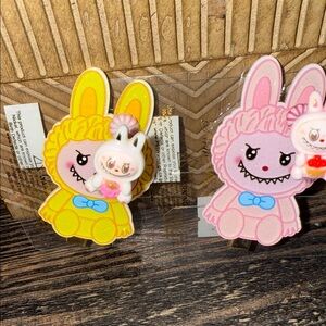 3for20❤️ Charming Bunny Hair Clips - Pink and Yellow